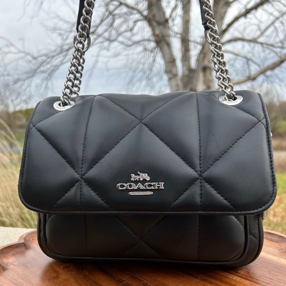 Coach Klare 25 Black Puffy Diamond Quilted Crossbody Black Quilted Crossbody Bag - Picture 3 of 11